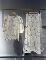 Top en dentelle guipure Daisy - CH001-1