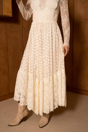 Robe longue en dentelle plumetis - 81068