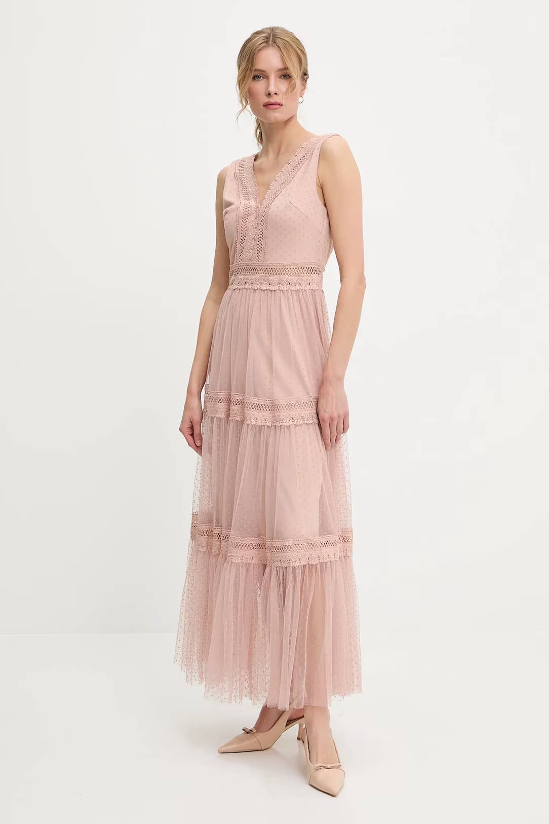 Robe longue Nikky en tulle plumetis - 80936 (S-M-L-XL)