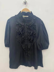 Blouse Satinée Volants Couture – Élégance Parisienne