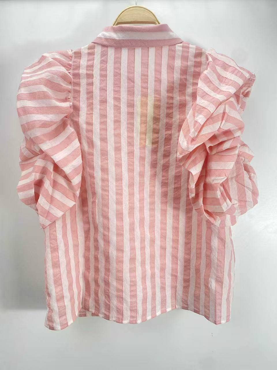 Chemise Rayée Volants Couture “Dolce Riviera” – Manches Over