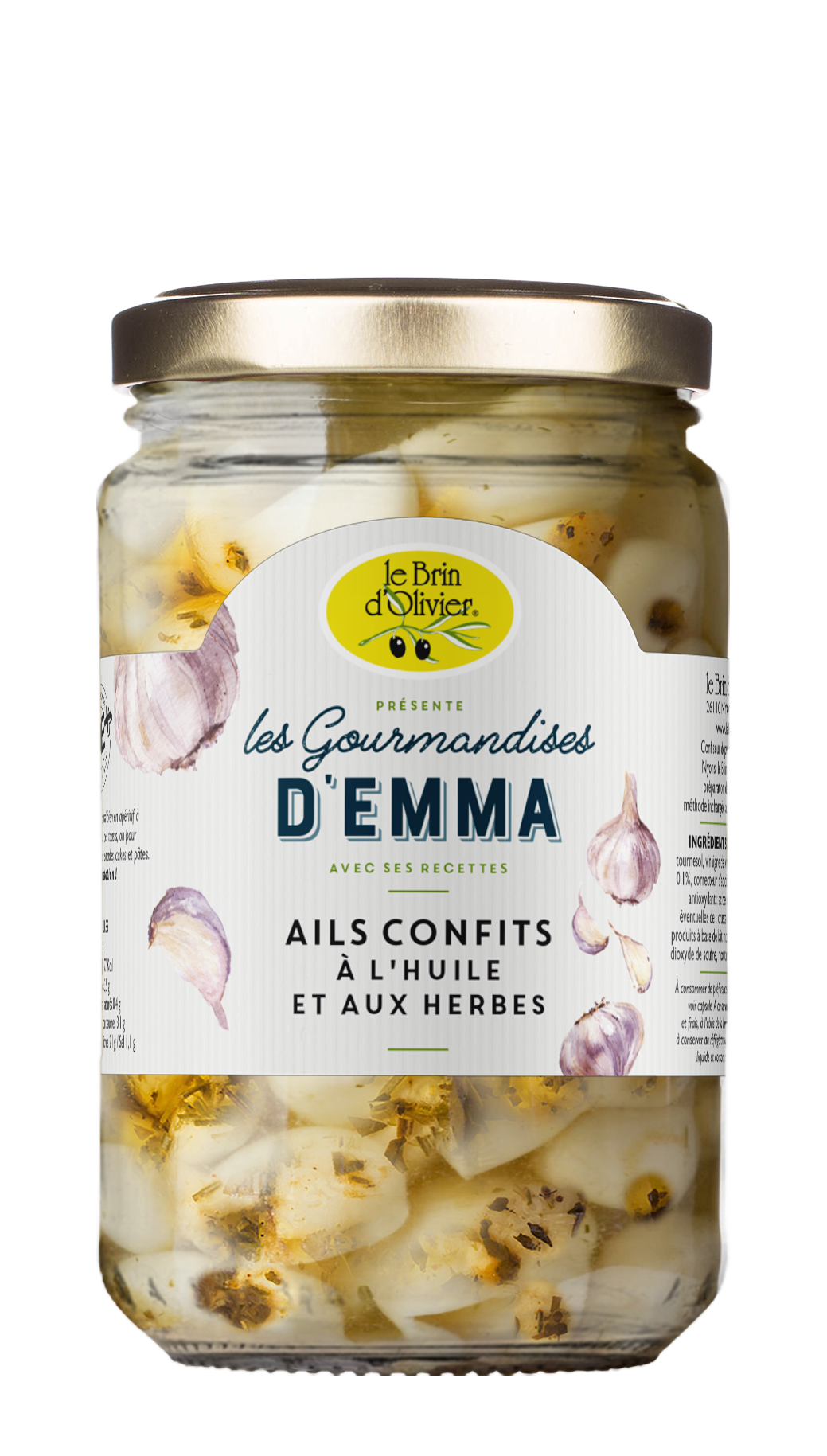Ail confit huile et herbes 12 x 285gr - Gourmandises d'Emma