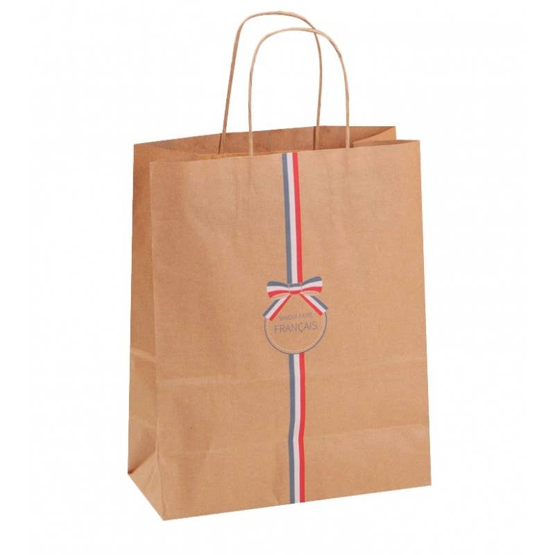 Sac kraft 90g produits francais poignees torsadees