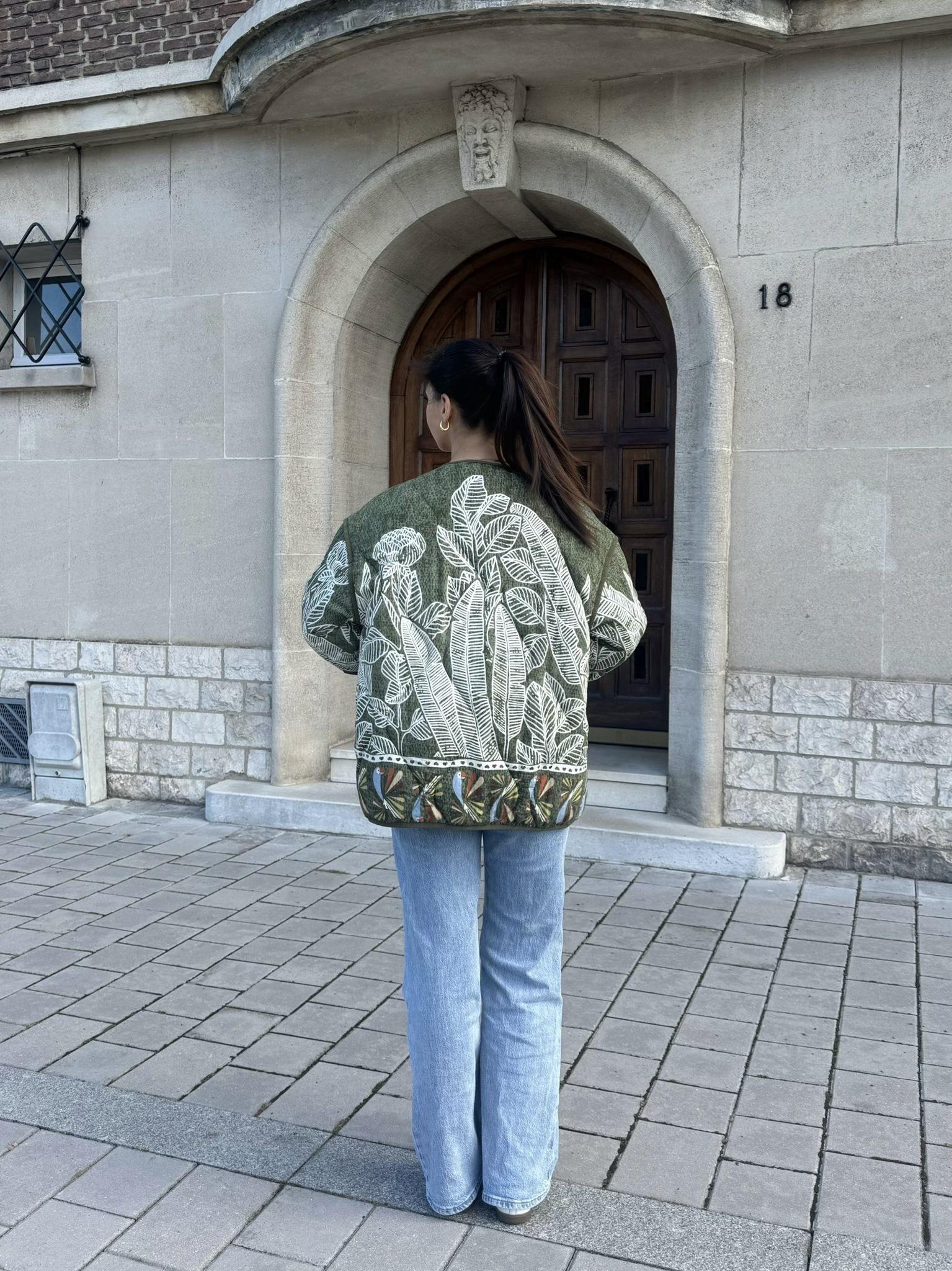 Boho-tikkitakki, vihreä