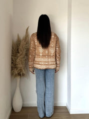 Boho-tikkitakki, beige