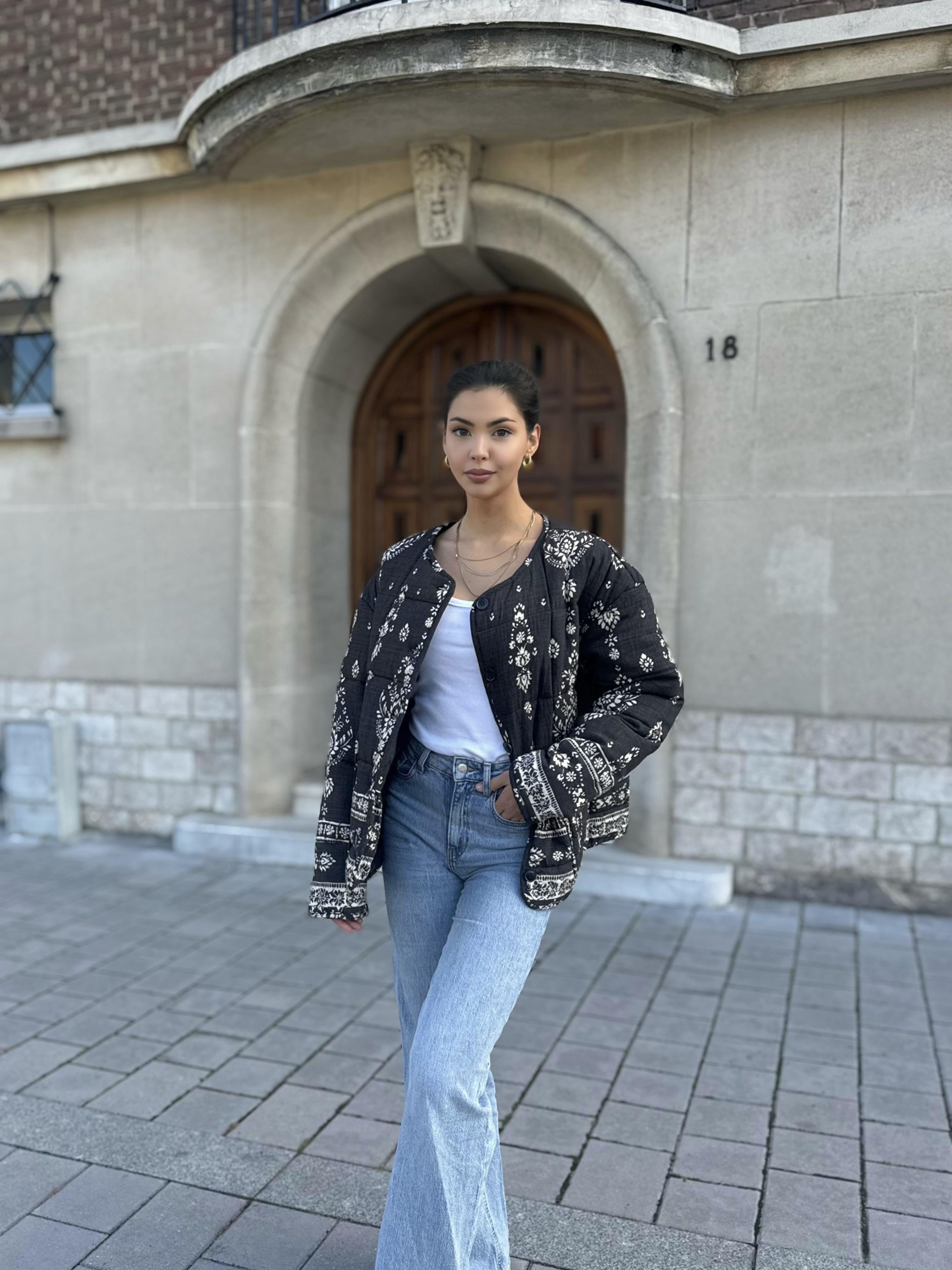 Boho-tikkitakki, musta