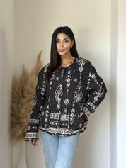 Boho-tikkitakki, musta