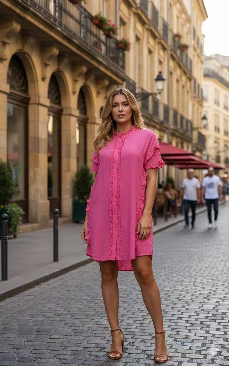 Robe Chemise Volantée Romance – Esprit Bohème Chic