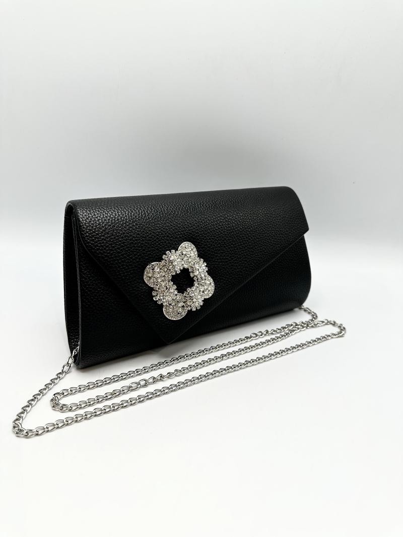 Tyylikäs Musta Kristalli Clutch-laukku