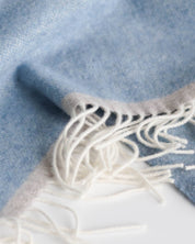 Plaid doux en cachemire et laine mérinos MILANO bleu