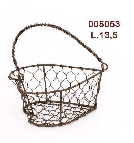 Panier Coeur 'Metal Rusty' L.13.5 cm