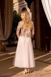Veste sequins motifs floraux multicolores Rosé - CK08378