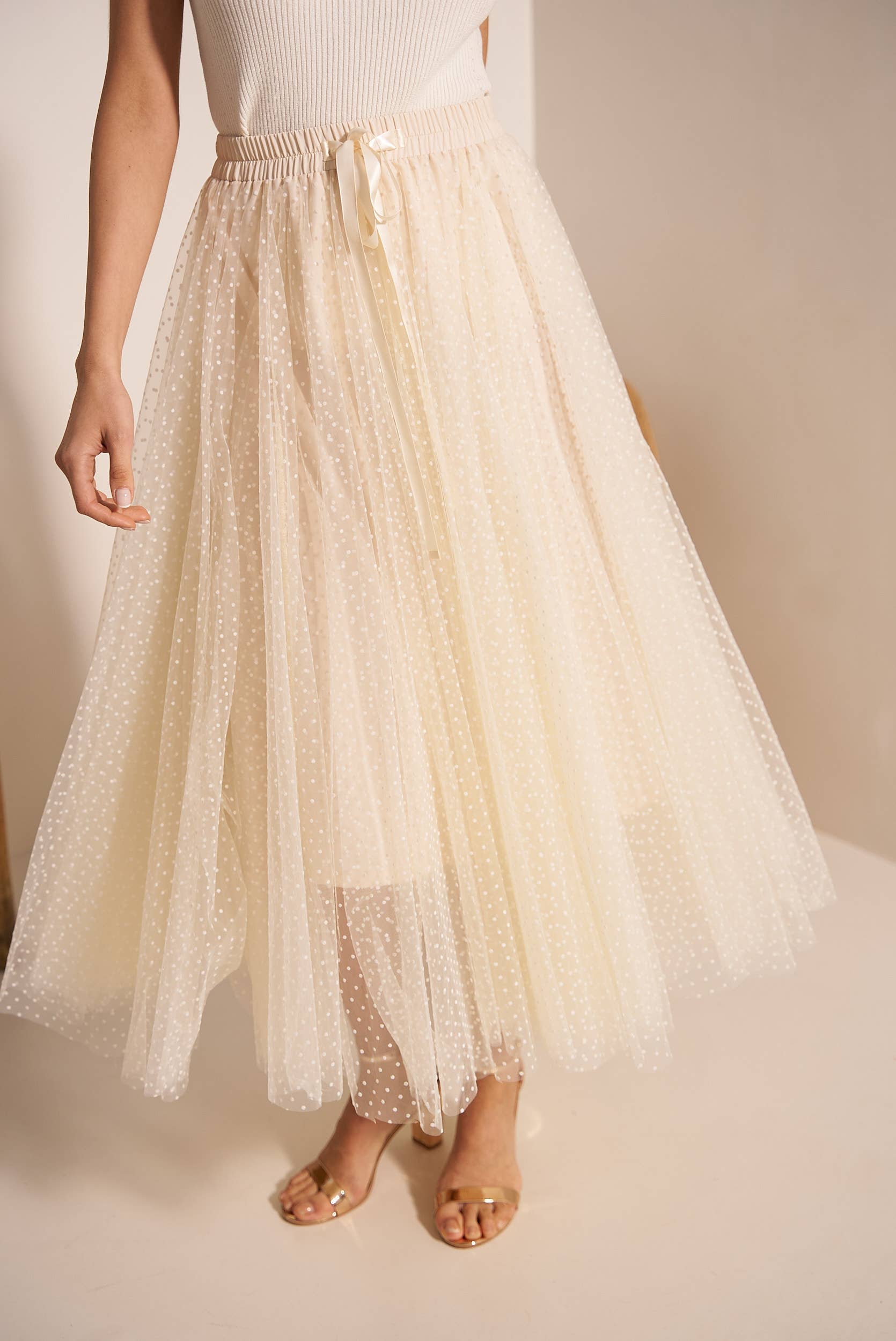Jupe Aria en tulle plumetis SS26 - CK08077-3