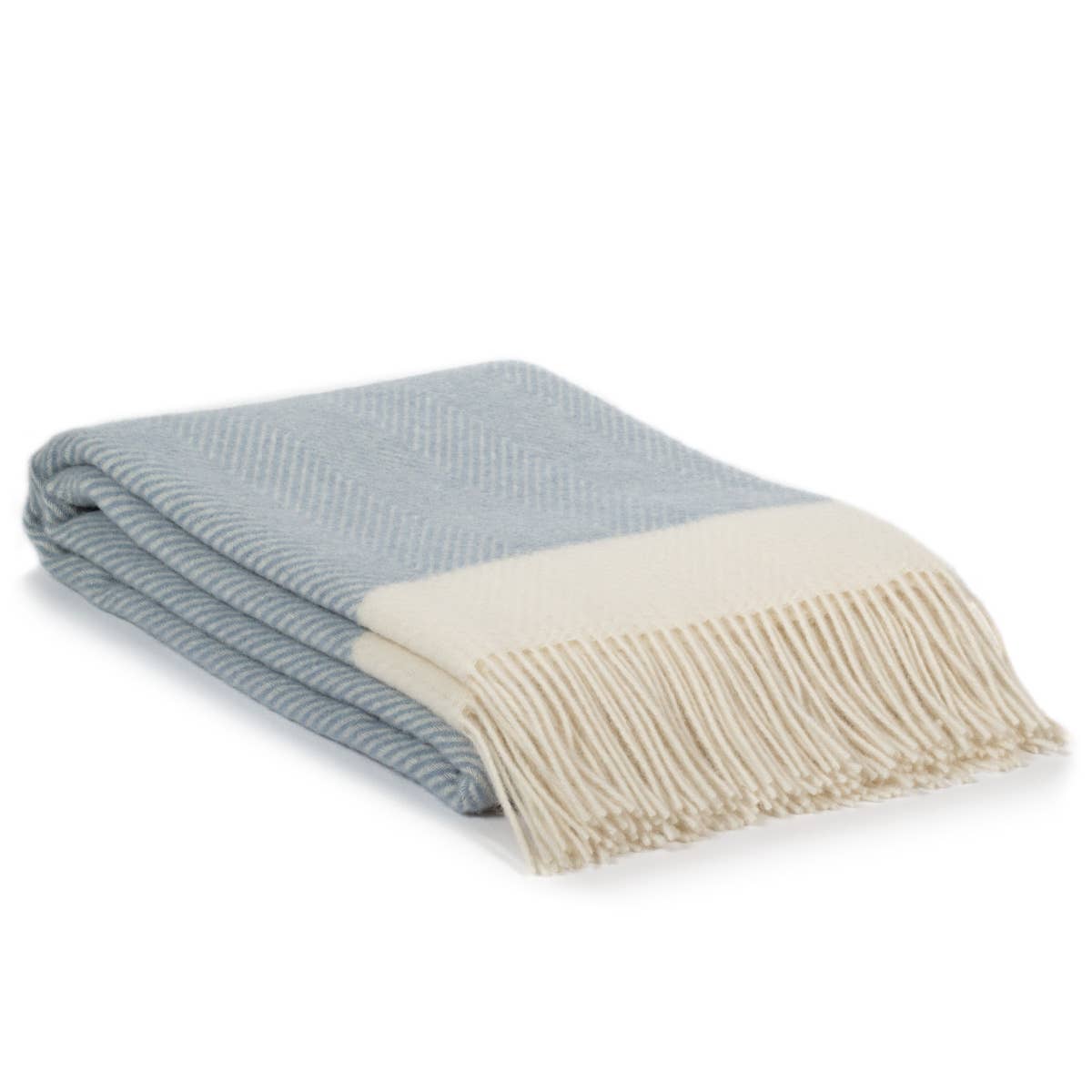 Plaid en laine FLORENCE - bleu clair