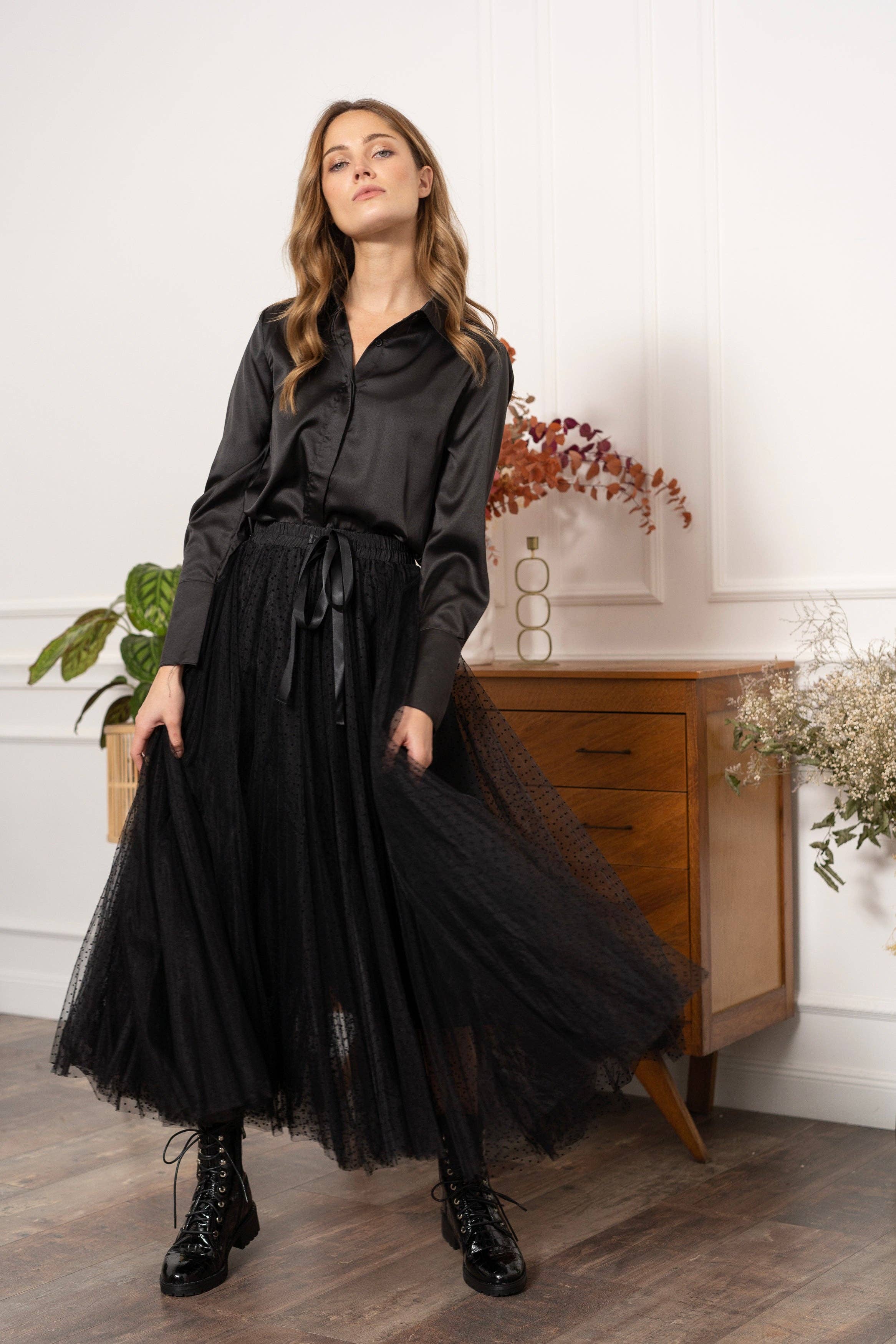 Jupe Aria en tulle plumetis SS26 - CK08077-3
