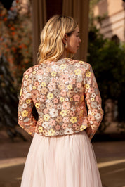 Veste sequins motifs floraux multicolores Rosé - CK08378