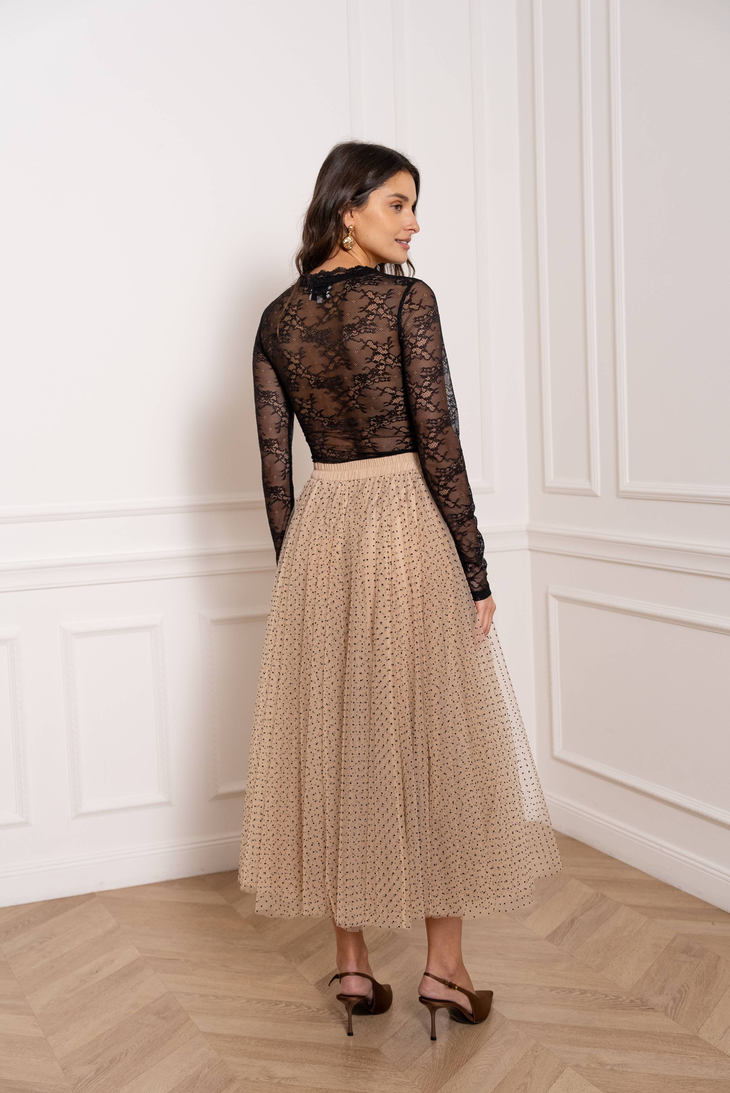 Jupe Aria en tulle plumetis SS26 - CK08077-3