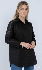 Chemise Robe Manche Dentelle