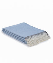 Plaid doux en cachemire et laine mérinos MILANO bleu