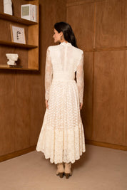 Robe longue en dentelle plumetis - 81068