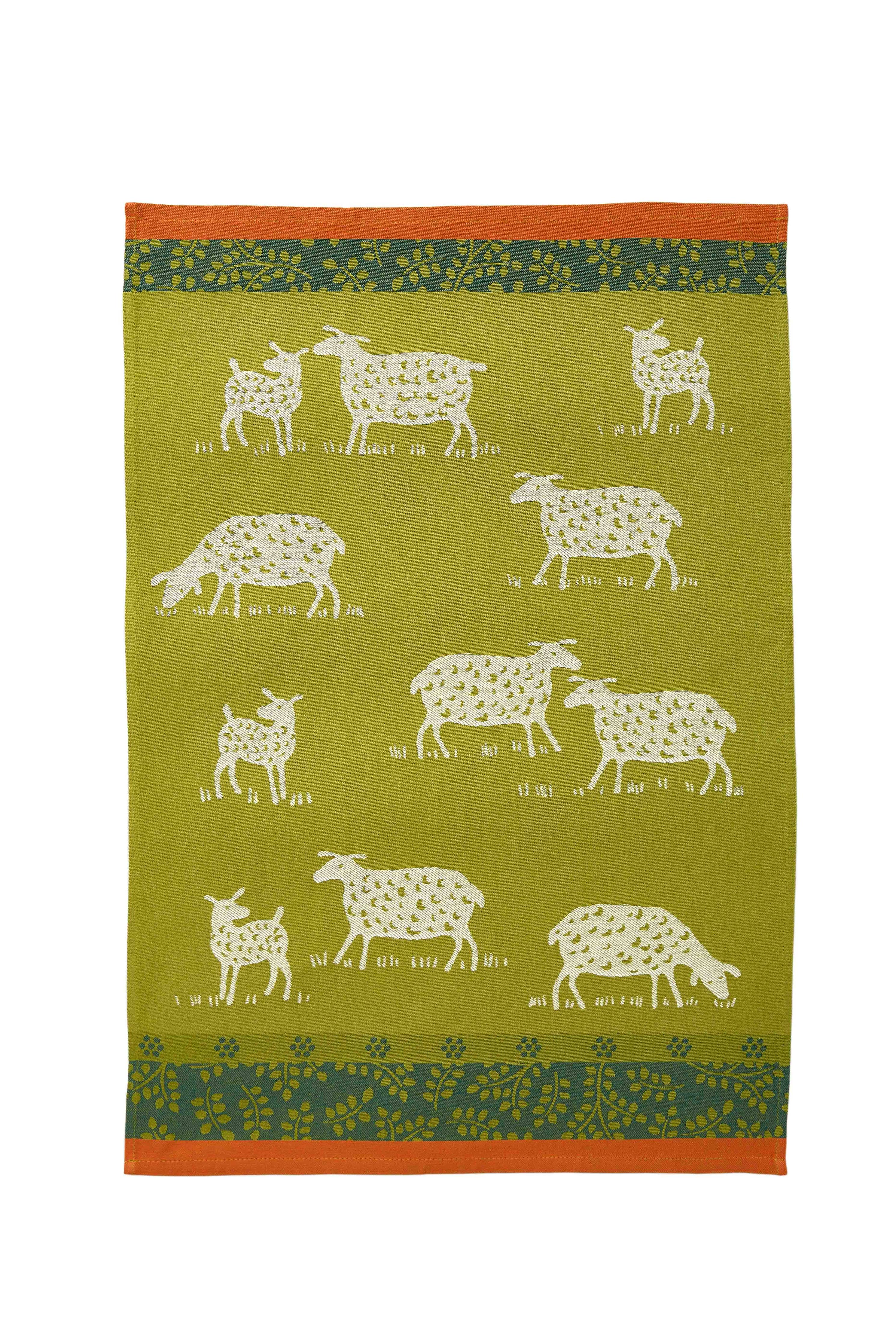 Laidun - Jacquard Keittiöpyyhe Lammas-aiheinen Puuvilla