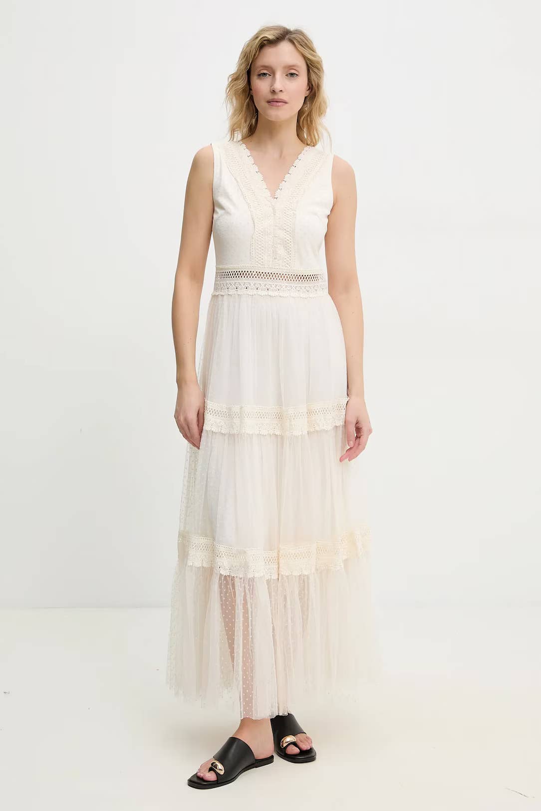Robe longue Nikky en tulle plumetis - 80936 (S-M-L-XL)