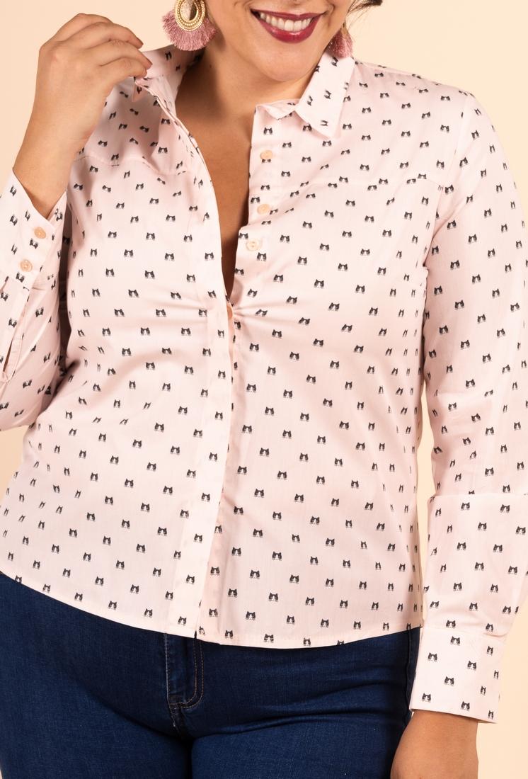 Kissapaitapusero, vaaleanpunainen