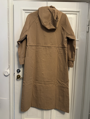 Pitkä trench coat hupulla, beige