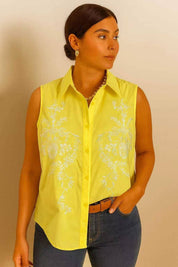 Chemise Sans Manches Brodée Riviera Chic