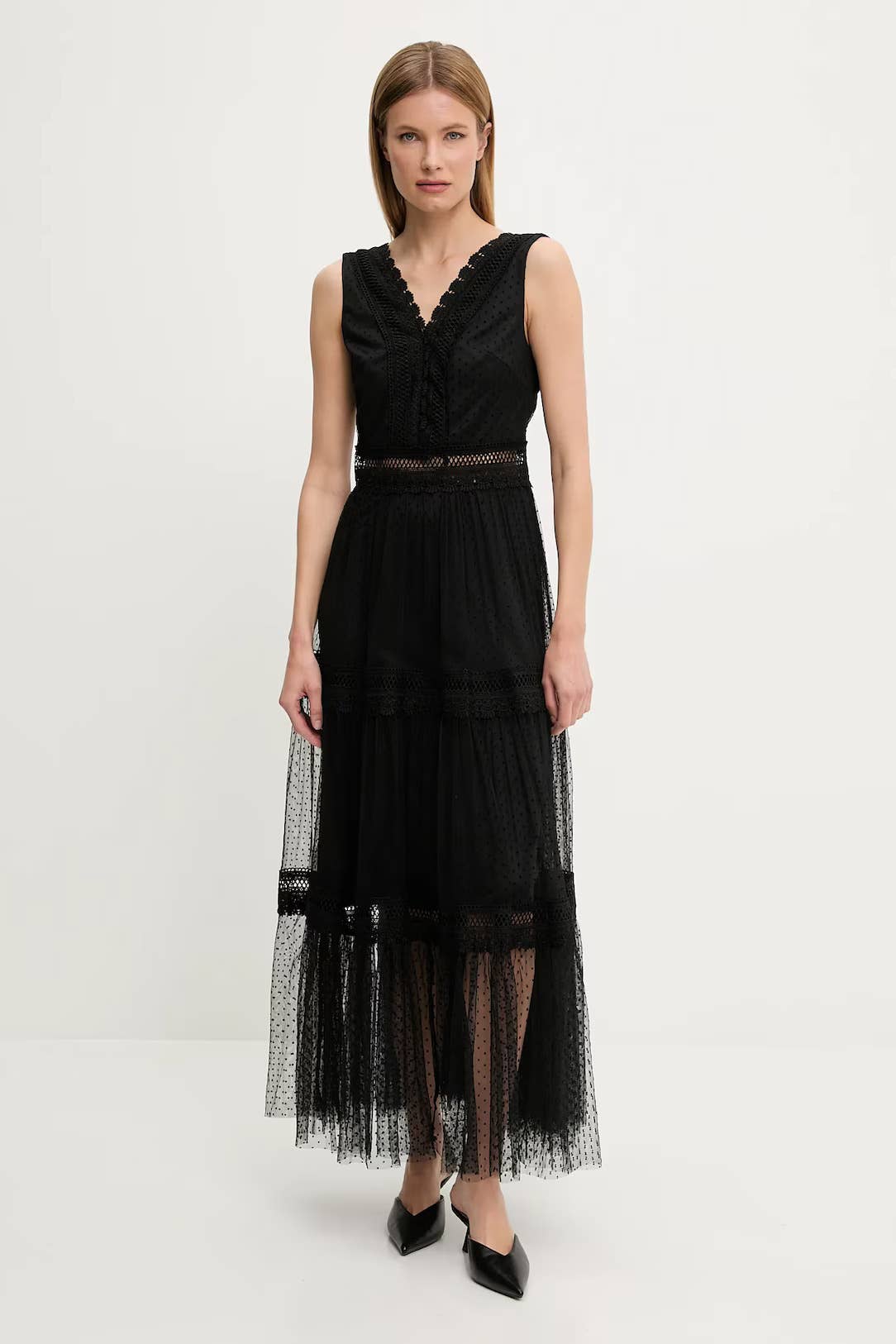 Robe longue Nikky en tulle plumetis - 80936 (S-M-L-XL)
