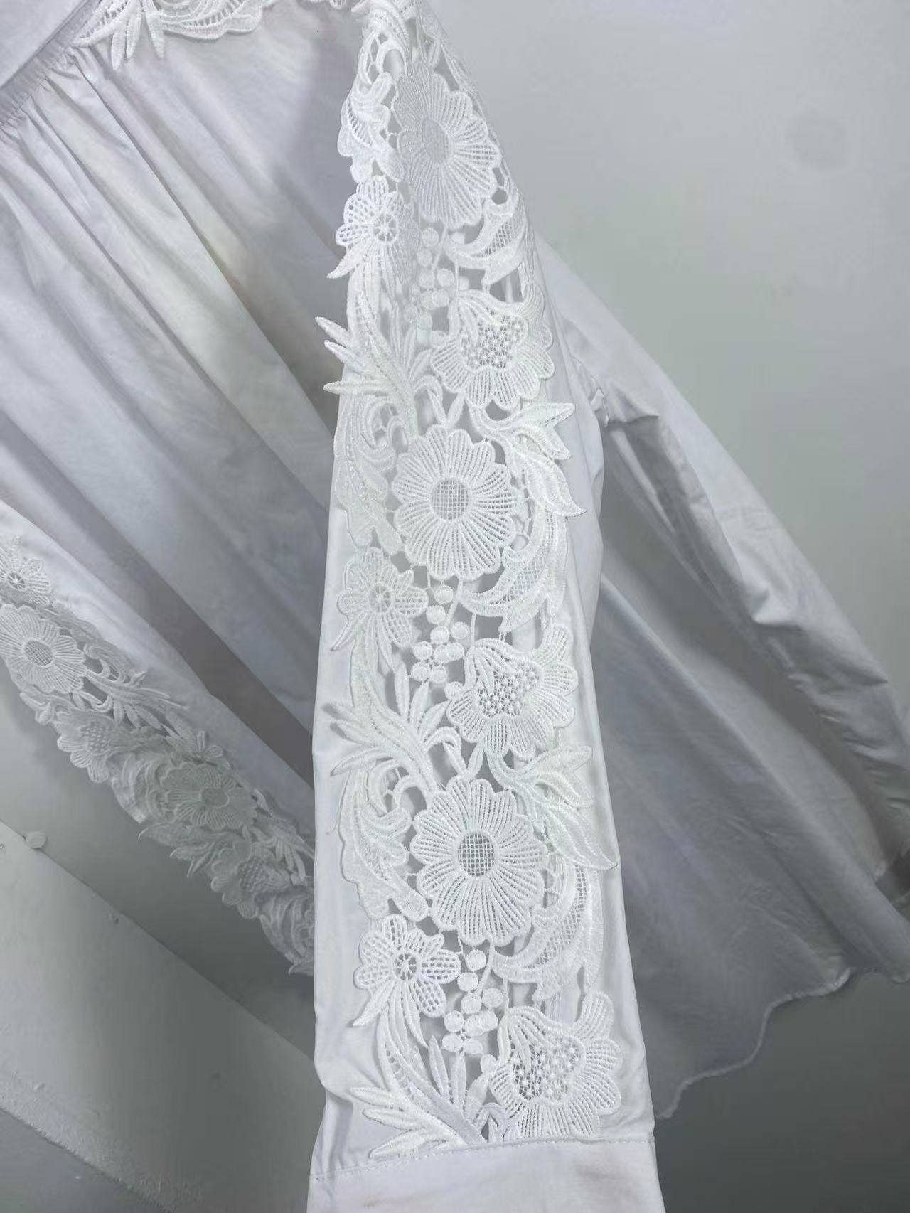 Chemise Robe Manche Dentelle