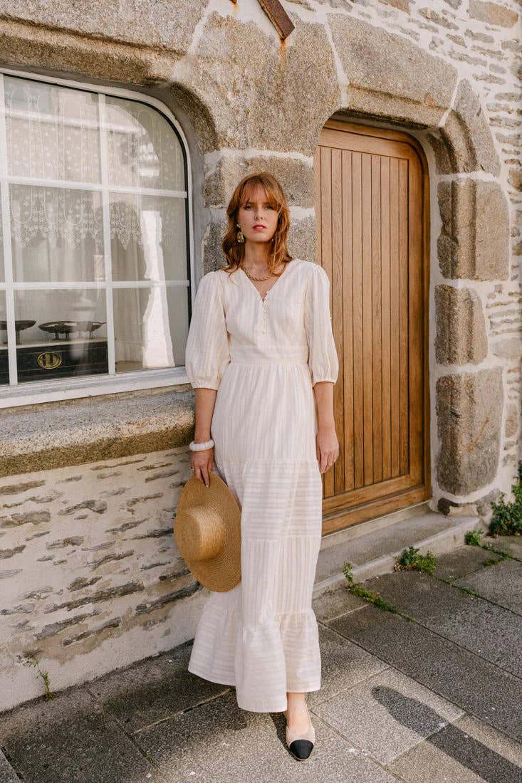 Robe longue Taylor en coton jacquard - 81046-1