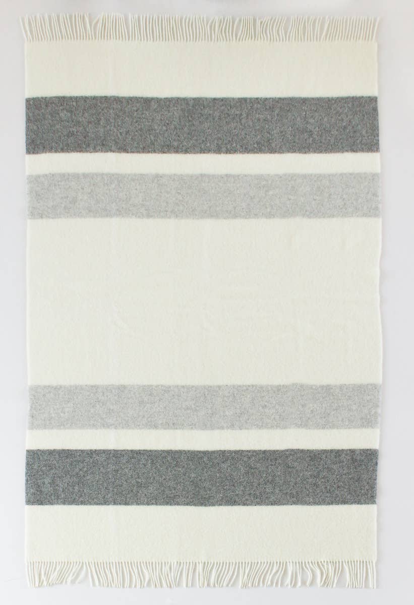 Plaid en laine AGATHA gris