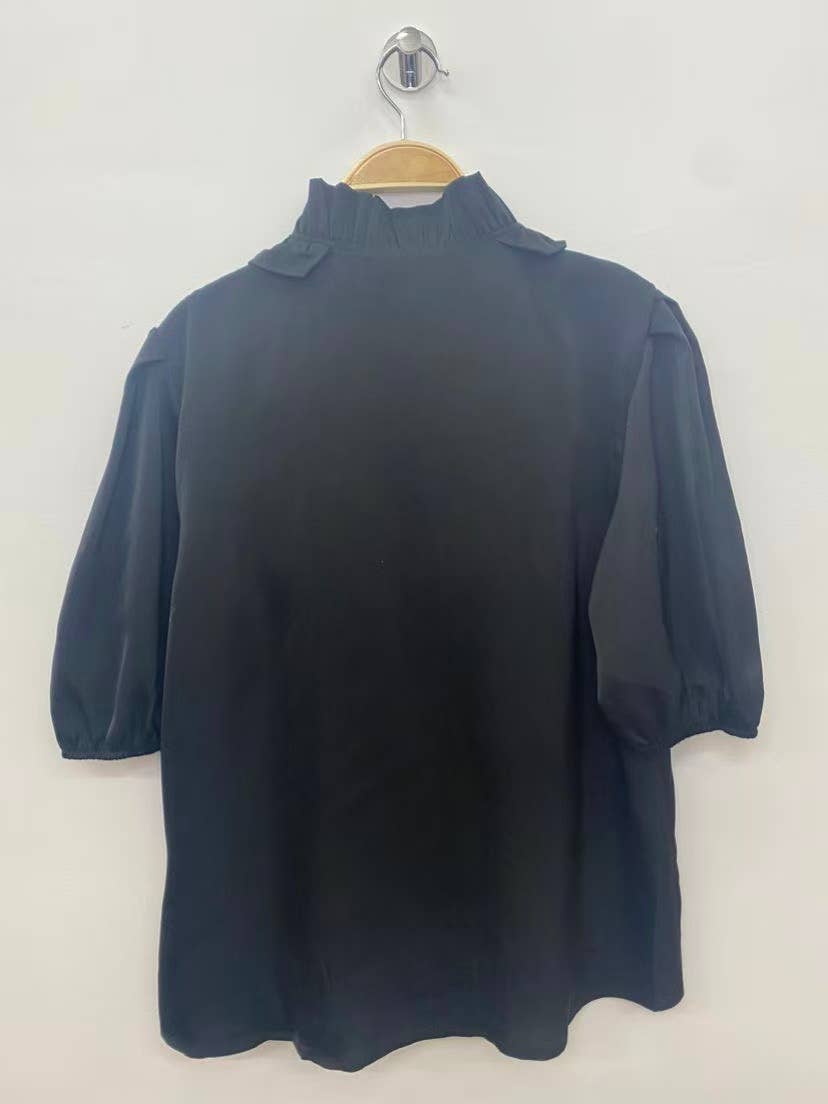Blouse Satinée Volants Couture – Élégance Parisienne
