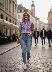 Blouse Satinée Volants Couture – Élégance Parisienne