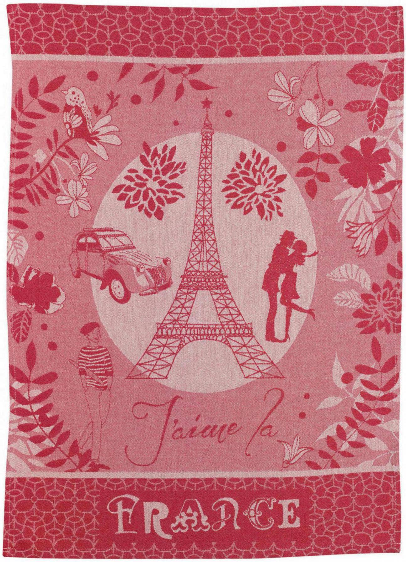 Jacquard-keittiöpyyhe “Tour Eiffel Rouge” 50 × 70 cm