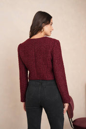 Bourdeauxin punainen tweed -jakku takaa
