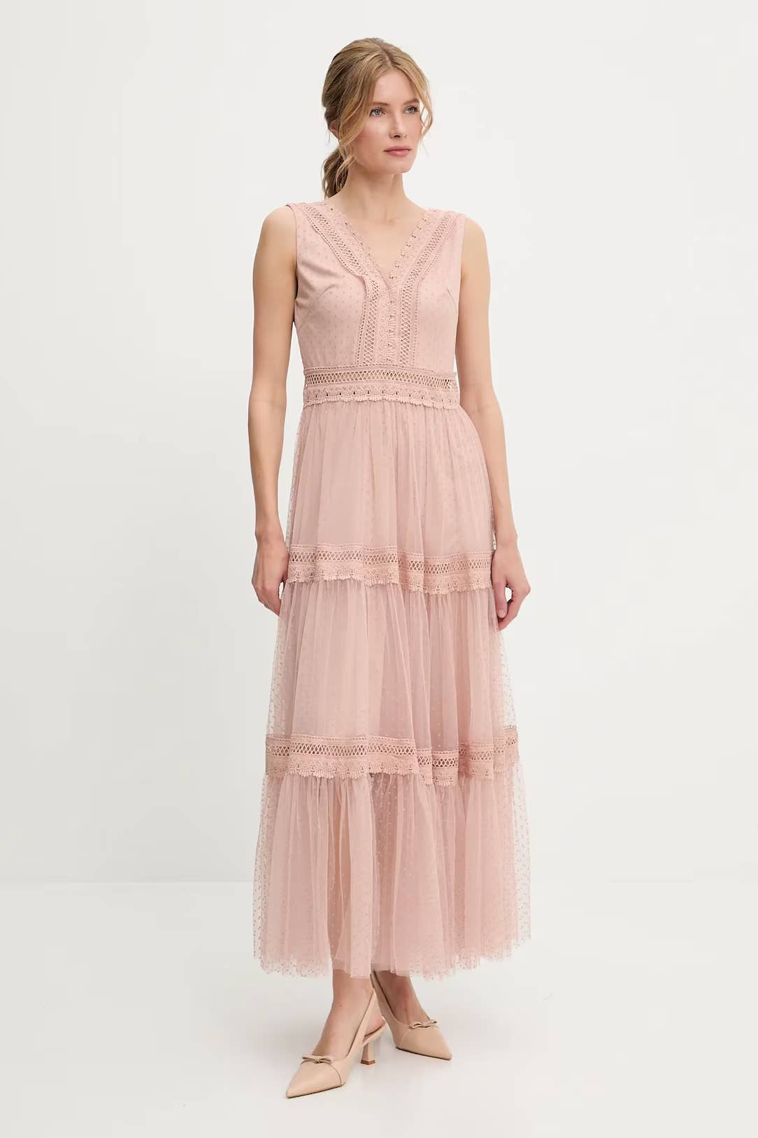 Robe longue Nikky en tulle plumetis - 80936 (S-M-L-XL)