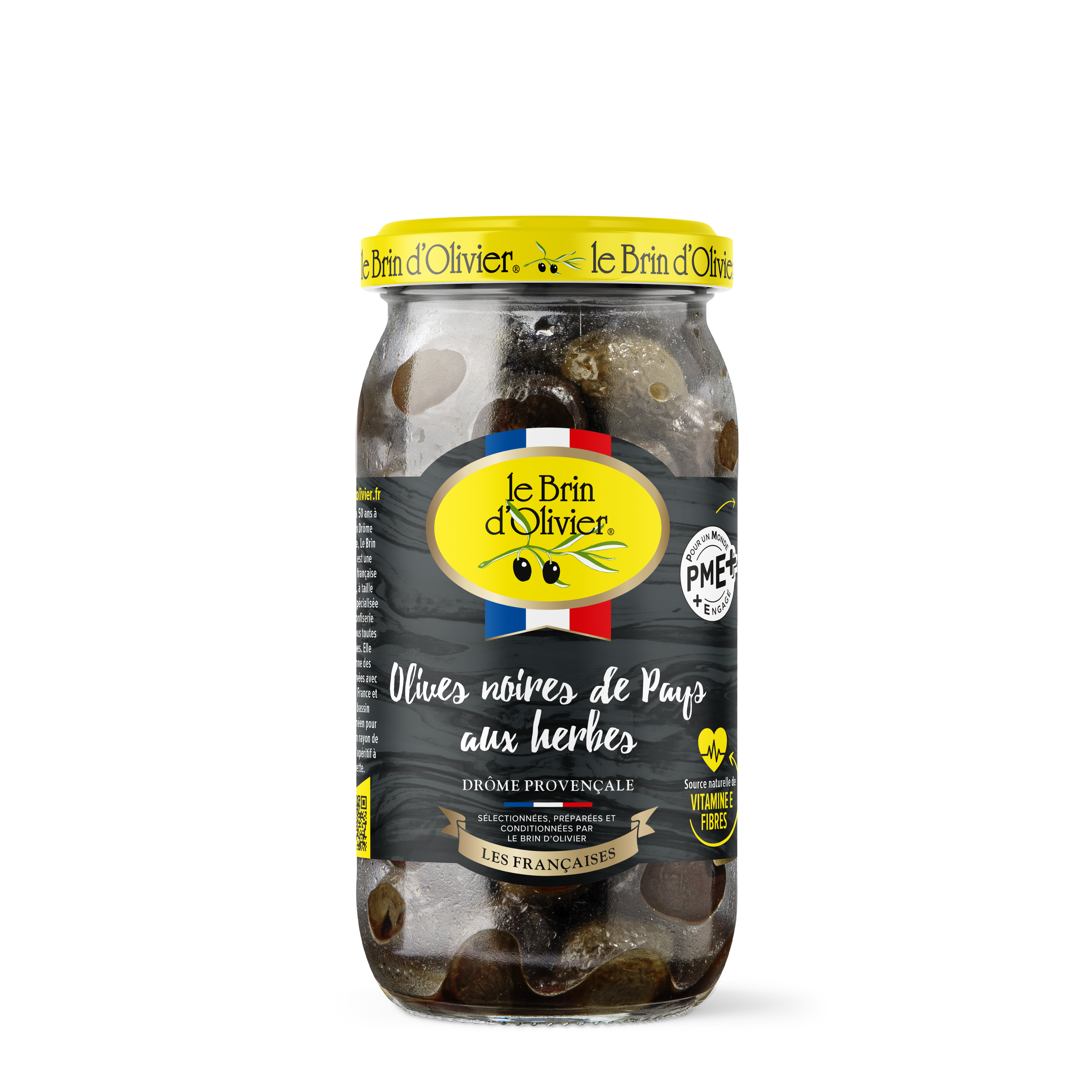 Olives noires de Pays aux herbes origine France 230gr