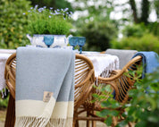 Plaid en laine FLORENCE - bleu clair