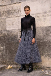 Body col roulé velours jacquard - CH004