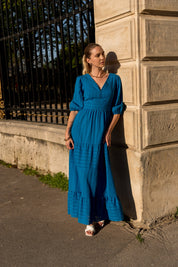 Robe longue Taylor en coton jacquard - 81046-1