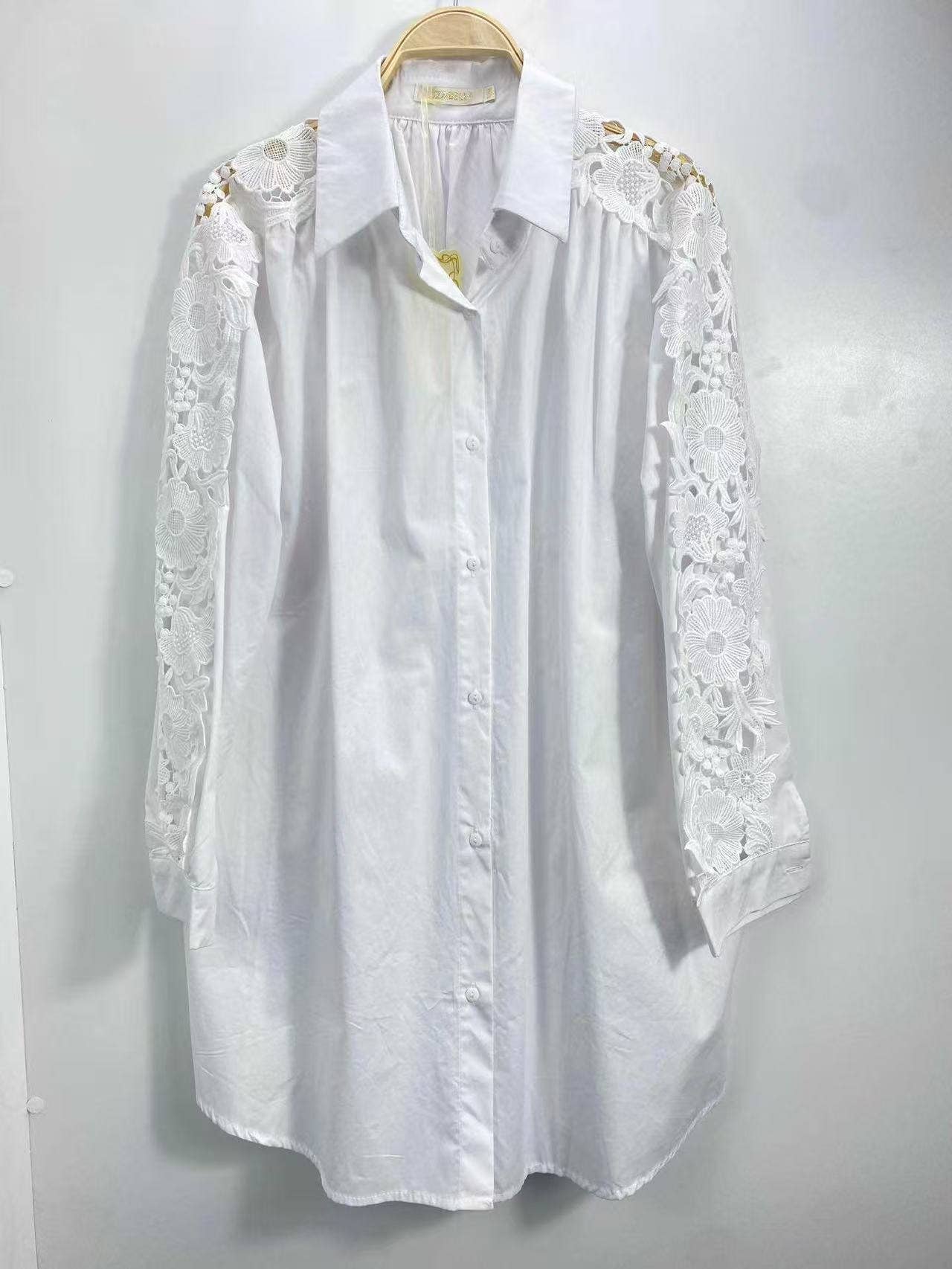 Chemise Robe Manche Dentelle