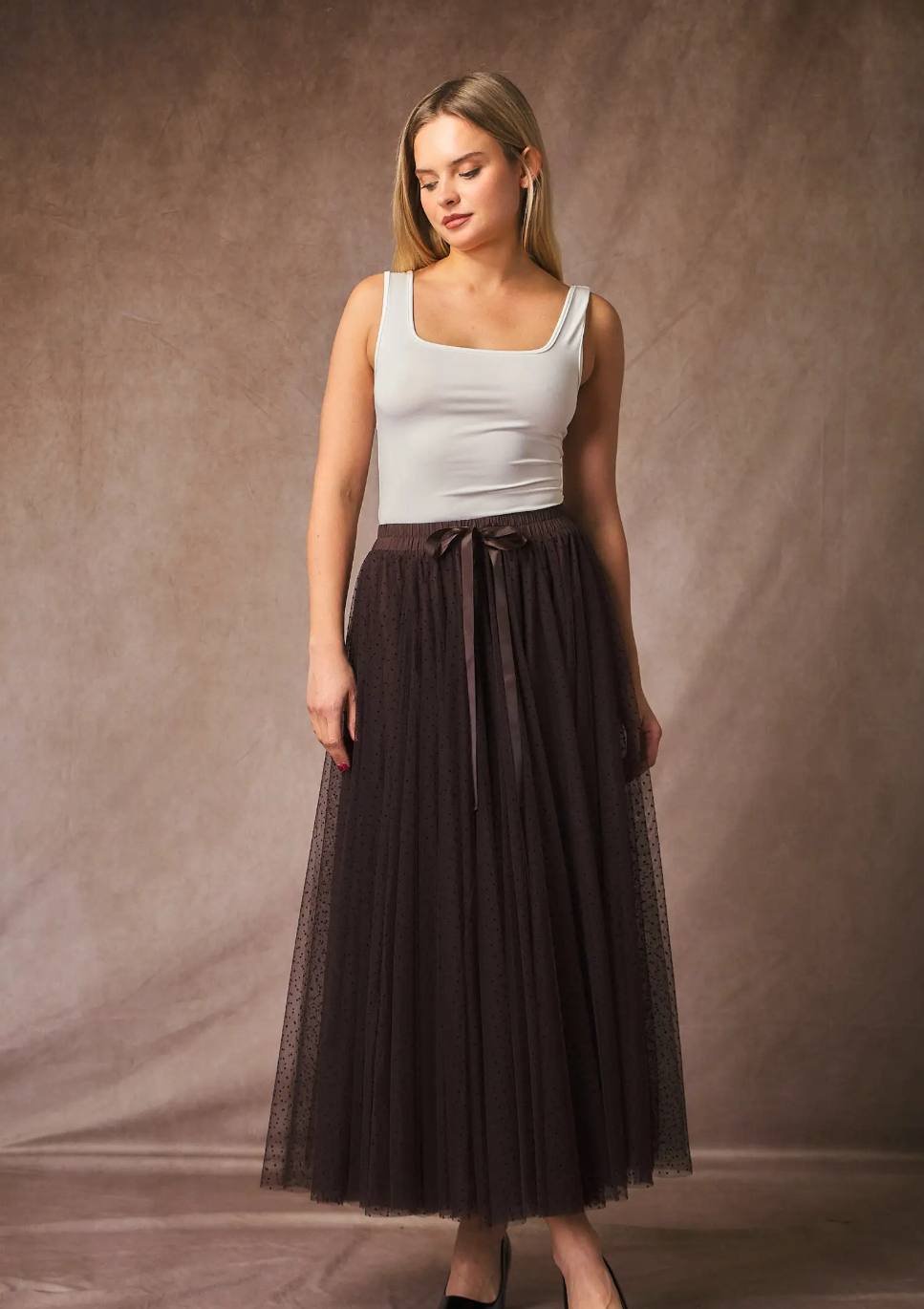 Jupe Aria en tulle plumetis SS26 - CK08077-3