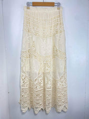 Jupe Longue Dentelle Bohème – Taille Smockée