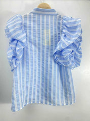 Chemise Rayée Volants Couture “Dolce Riviera” – Manches Over