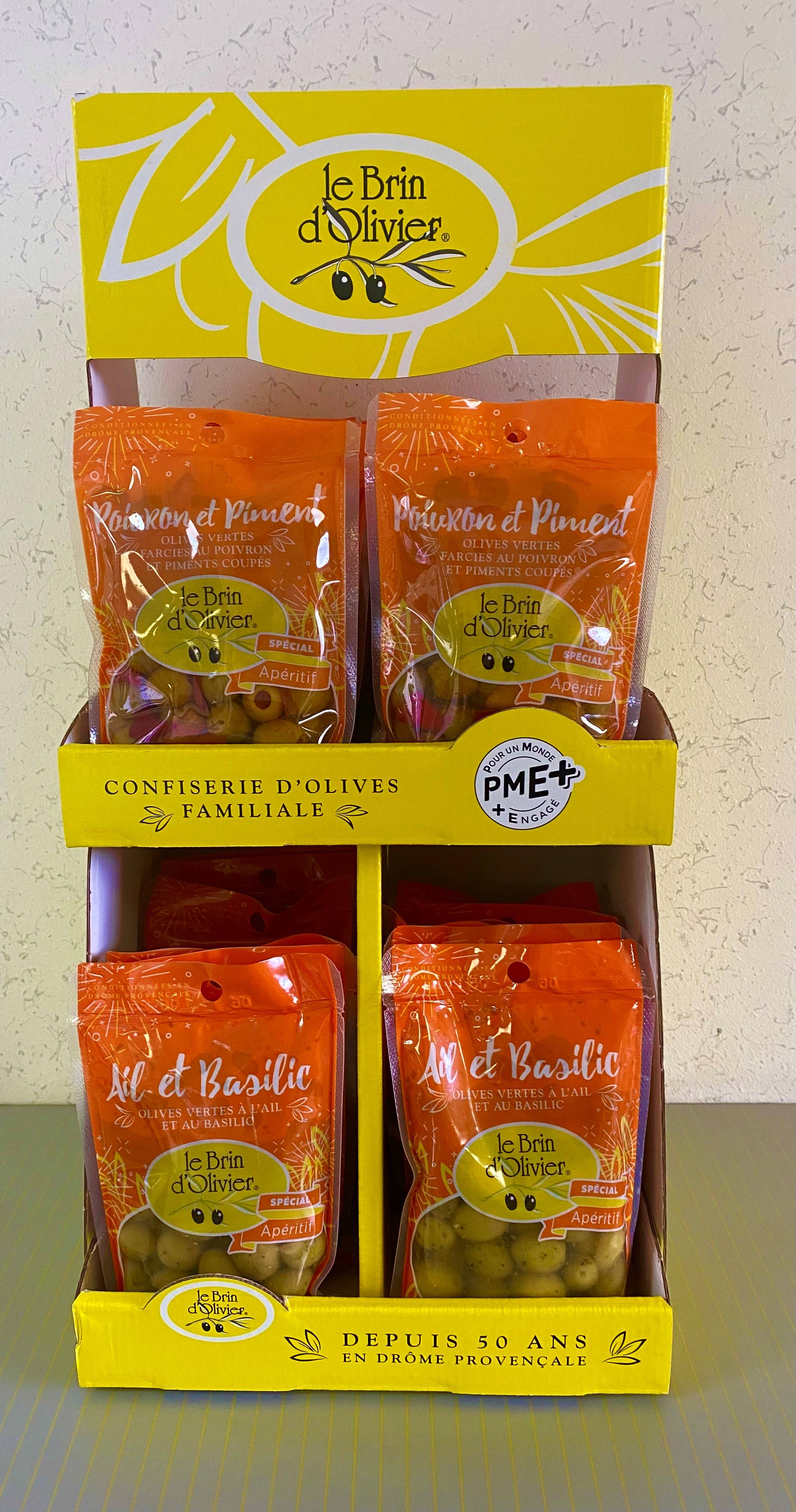 Présentoir de Comptoir Jaune VIDE