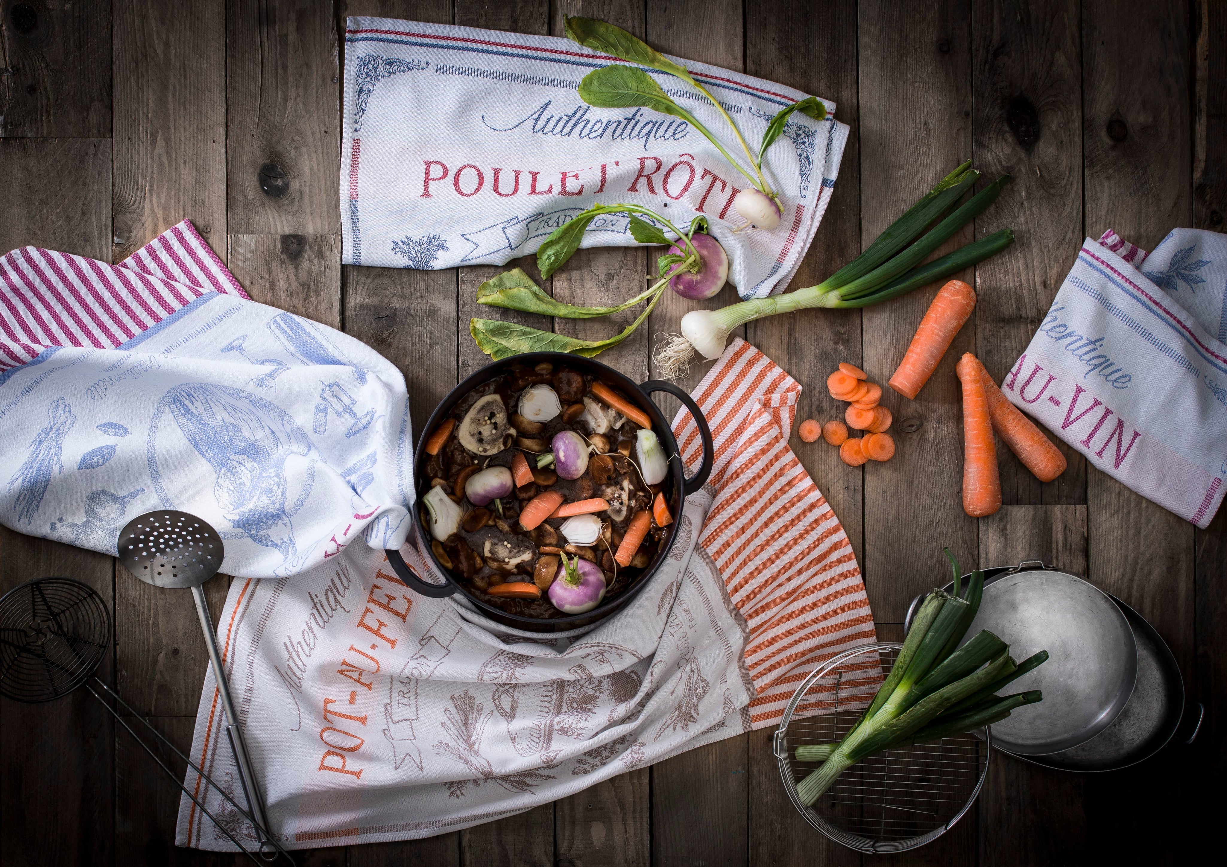 Coq Au Vin - Jacquard keittiöpyyhe puuvillaa