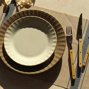 Kudottu PVC pöytätabletti 45x30cm, beige/sininen