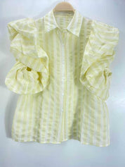 Chemise Rayée Volants Couture “Dolce Riviera” – Manches Over